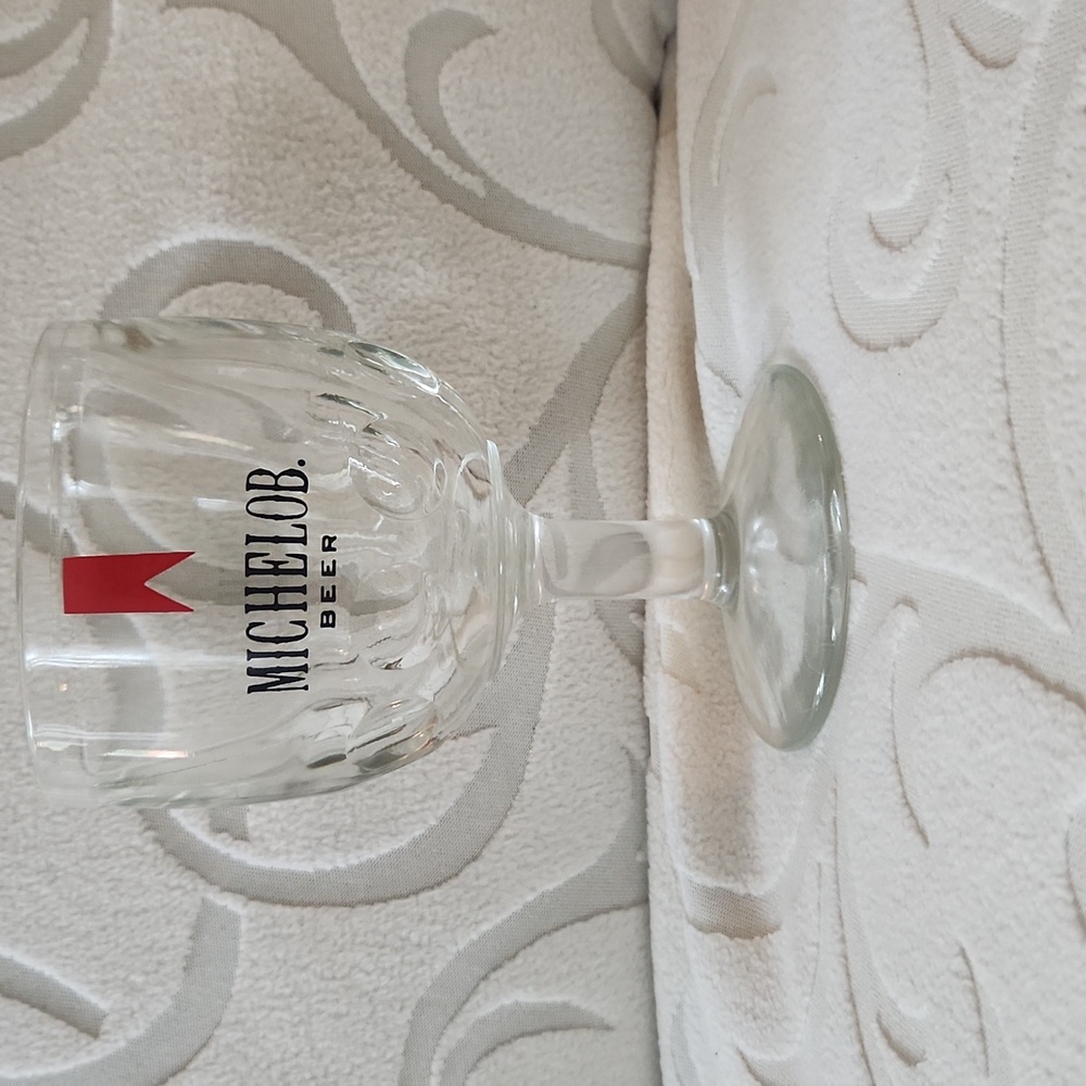Michelob Beer Glass with Red Accent